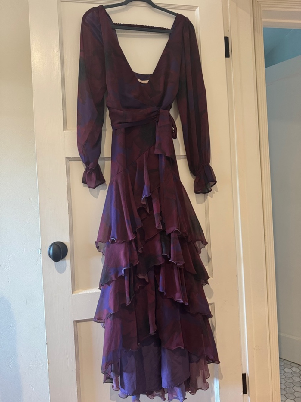 Hutch Long-Sleeve Wrap Ruffle Maxi Dress - Picture 3 of 4